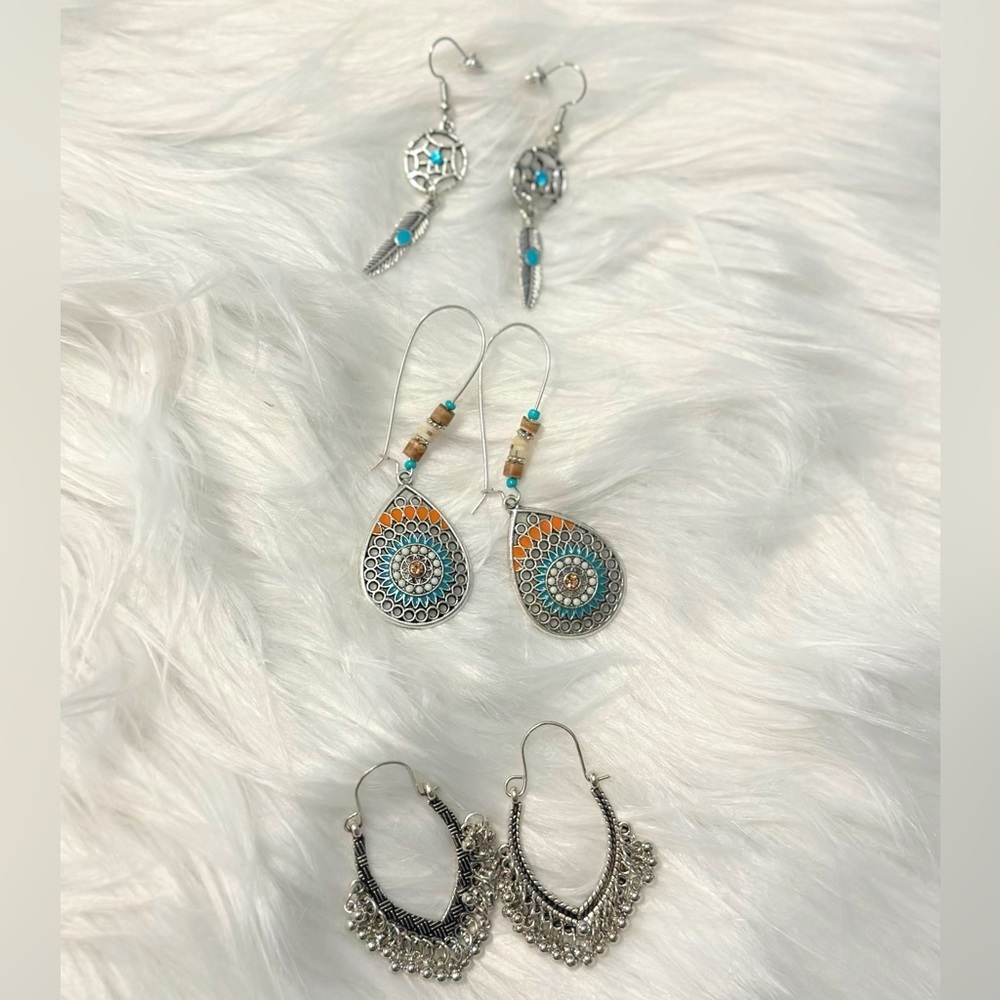 NWT Set of 3 Dangle Boho Earrings